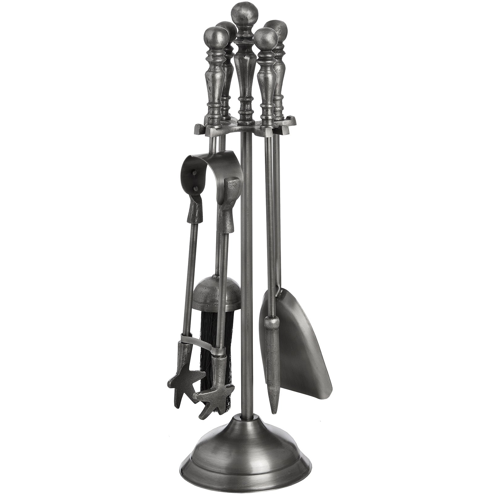 Traditional Companion Set In Antique Pewter 48 cm