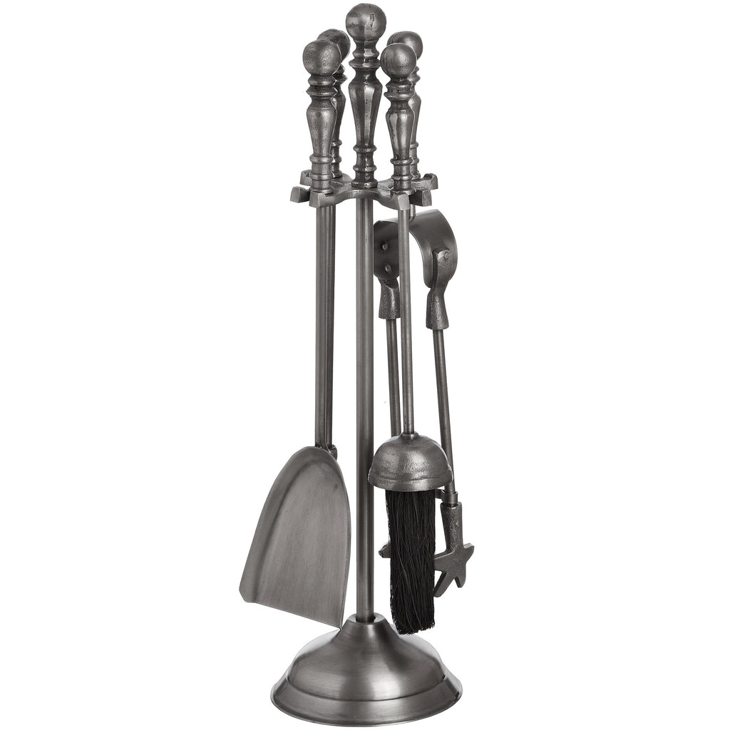Traditional Companion Set In Antique Pewter 48 cm