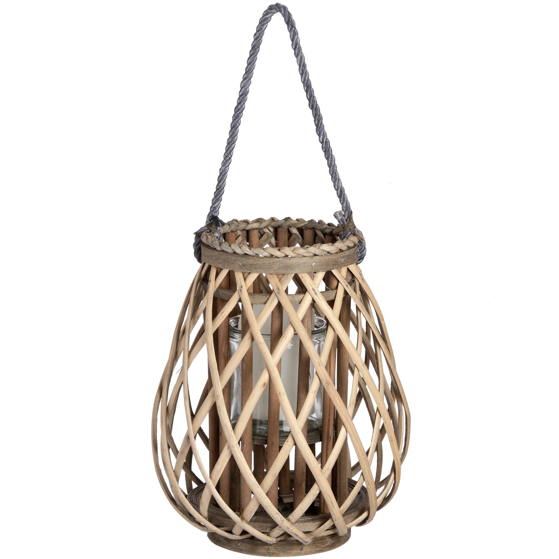 Solis Small Wicker Bulbous Lantern