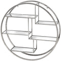 Large Circular Silver Wall Hanging Multi Shelf