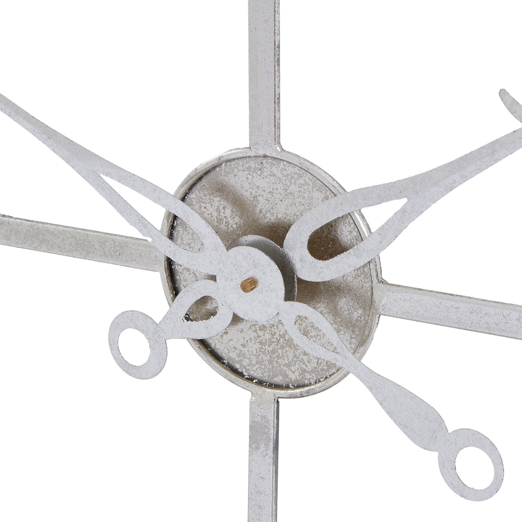 Large Silver Foil Skeleton Wall Clock 102 cm