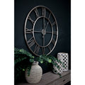 Large Silver Foil Skeleton Wall Clock 102 cm
