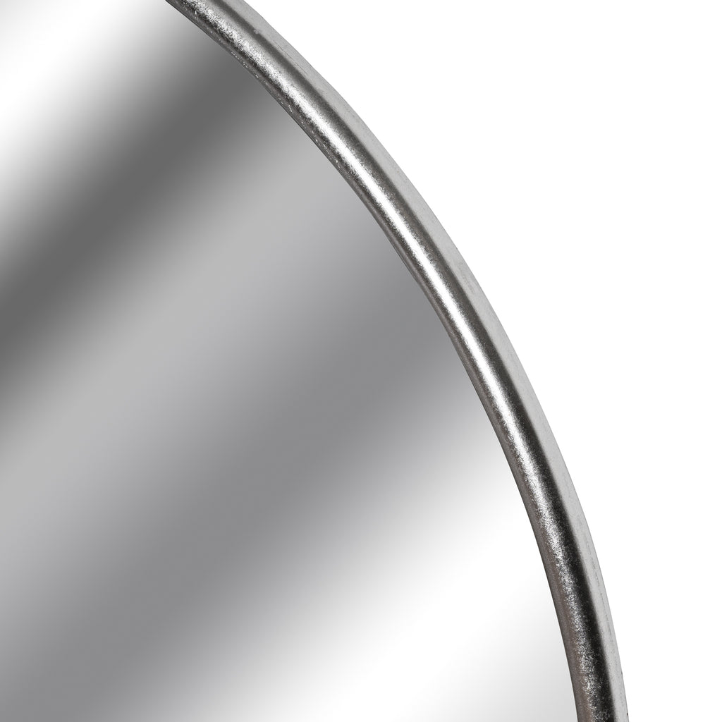 Silver Foil Large Circular Metal Wall Mirror 125 cm