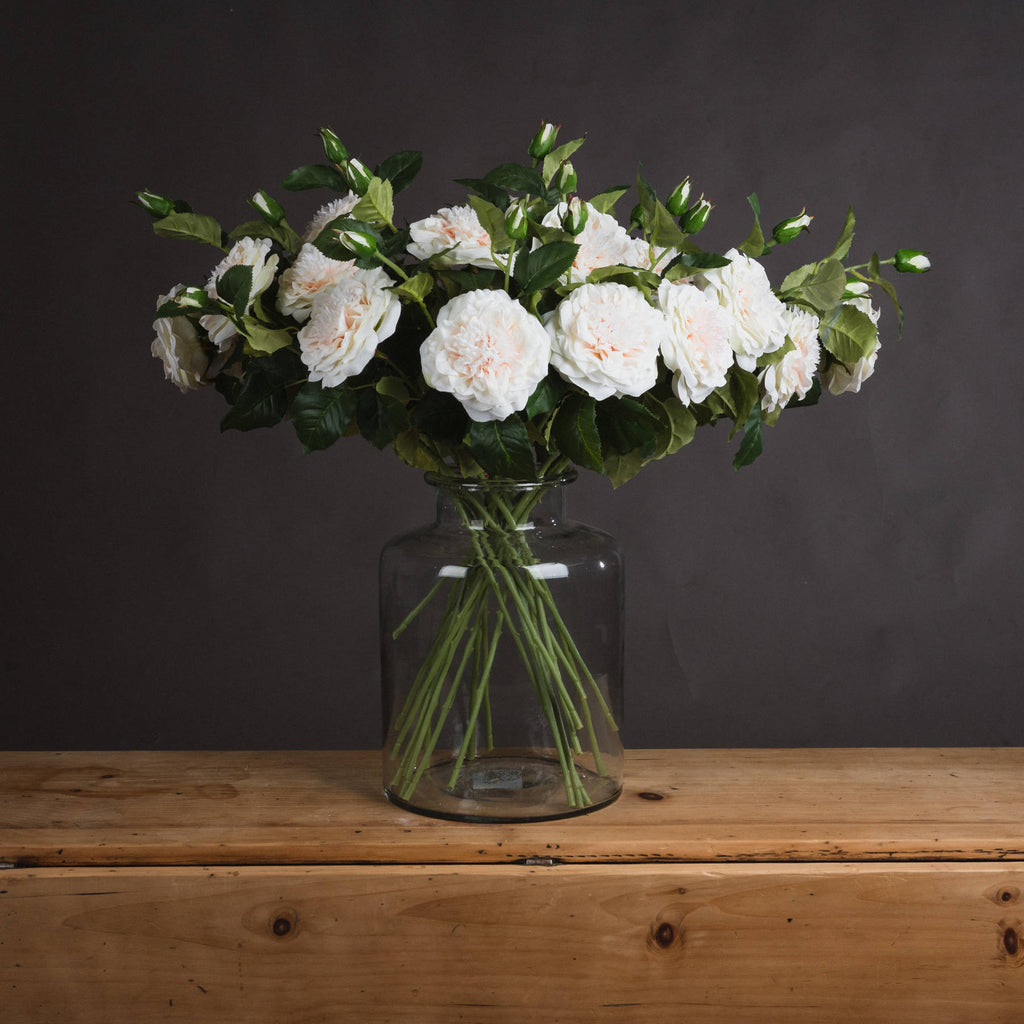 White Garden Rose Spray 68 cm