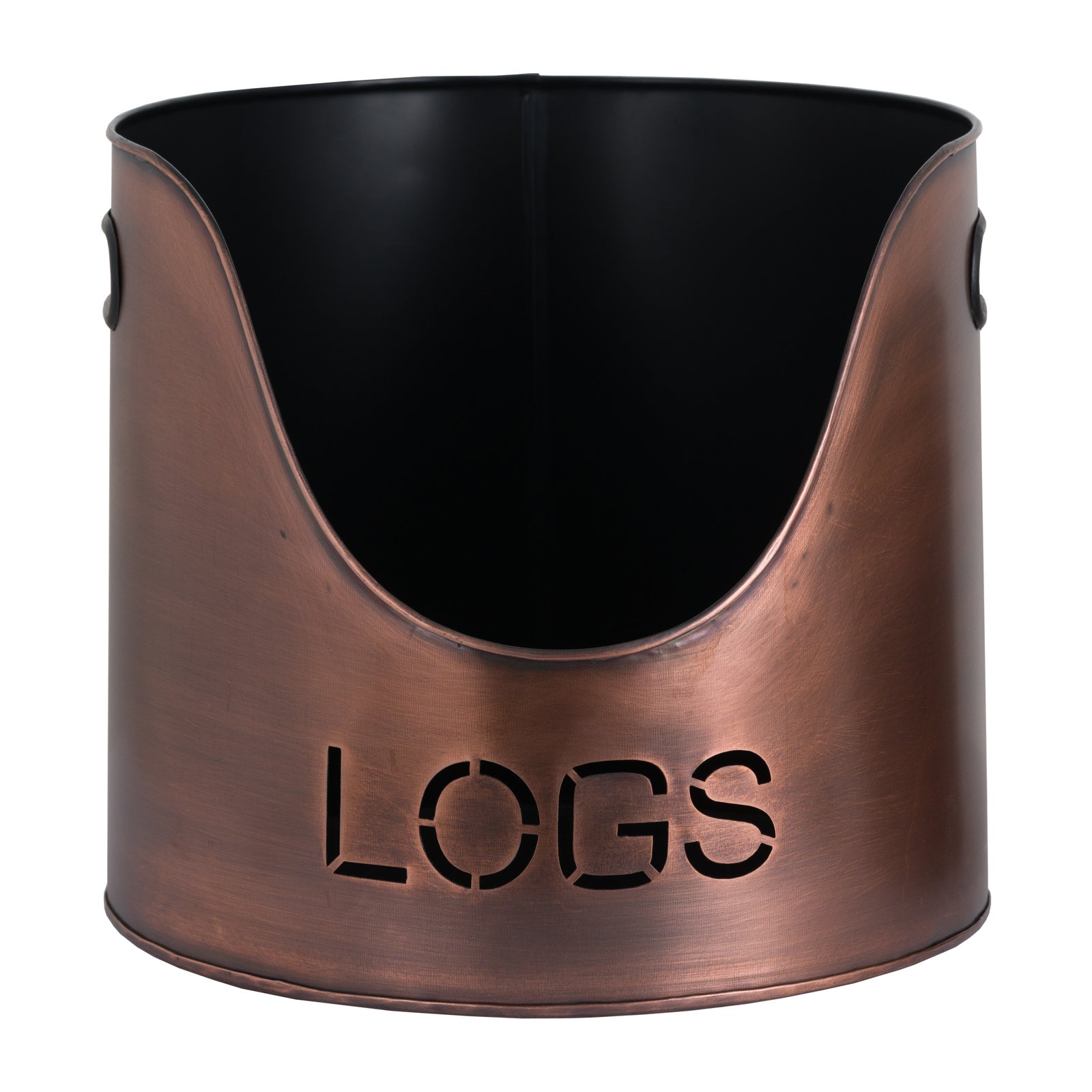 Copper Finish Logs And Kindling Buckets & Matchstick Holder 30 cm