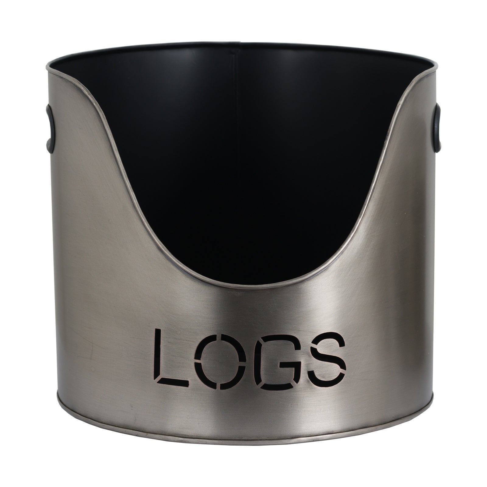 Pewter Finish Logs And Kindling Buckets & Matchstick Holder 32 cm