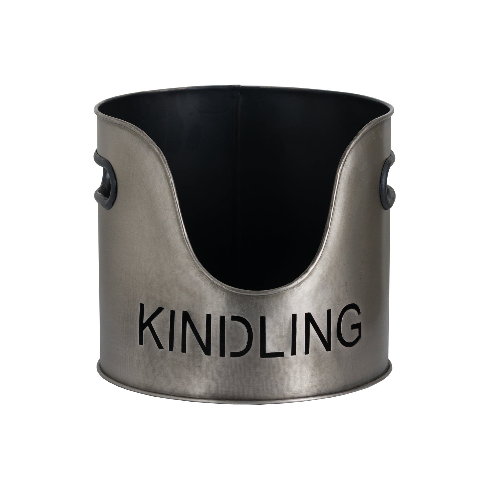 Pewter Finish Logs And Kindling Buckets & Matchstick Holder 32 cm