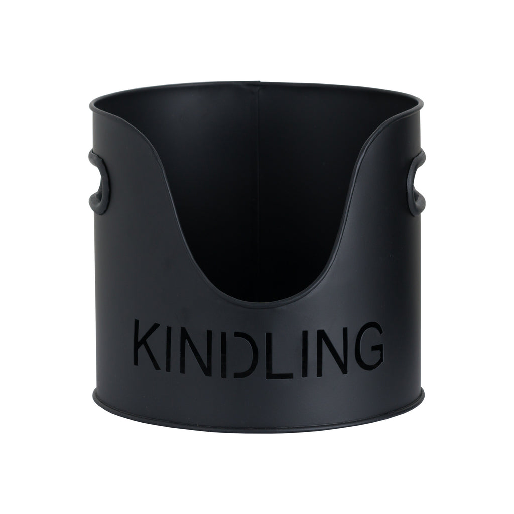 Black Finish Logs And Kindling Buckets & Matchstick Holder 32 cm