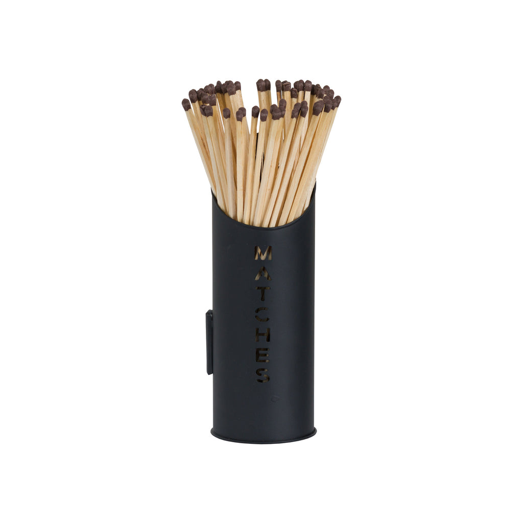 Black Finish Logs And Kindling Buckets & Matchstick Holder 32 cm