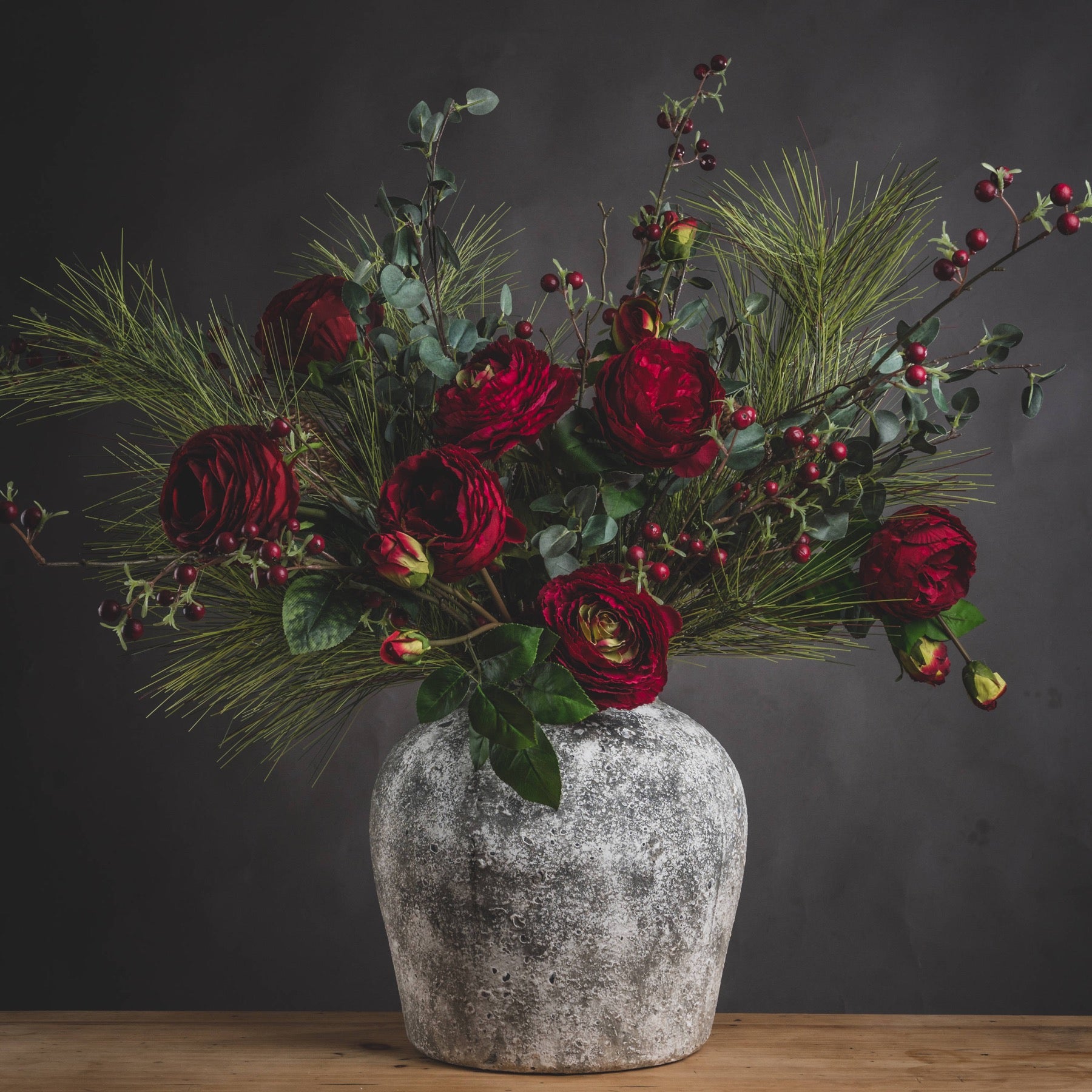 Aged Stone Ceramic Vase 30 cm