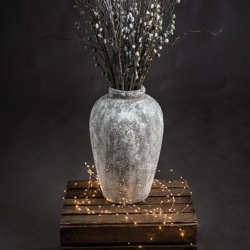 Aged Stone Tall Ceramic Vase 45 cm