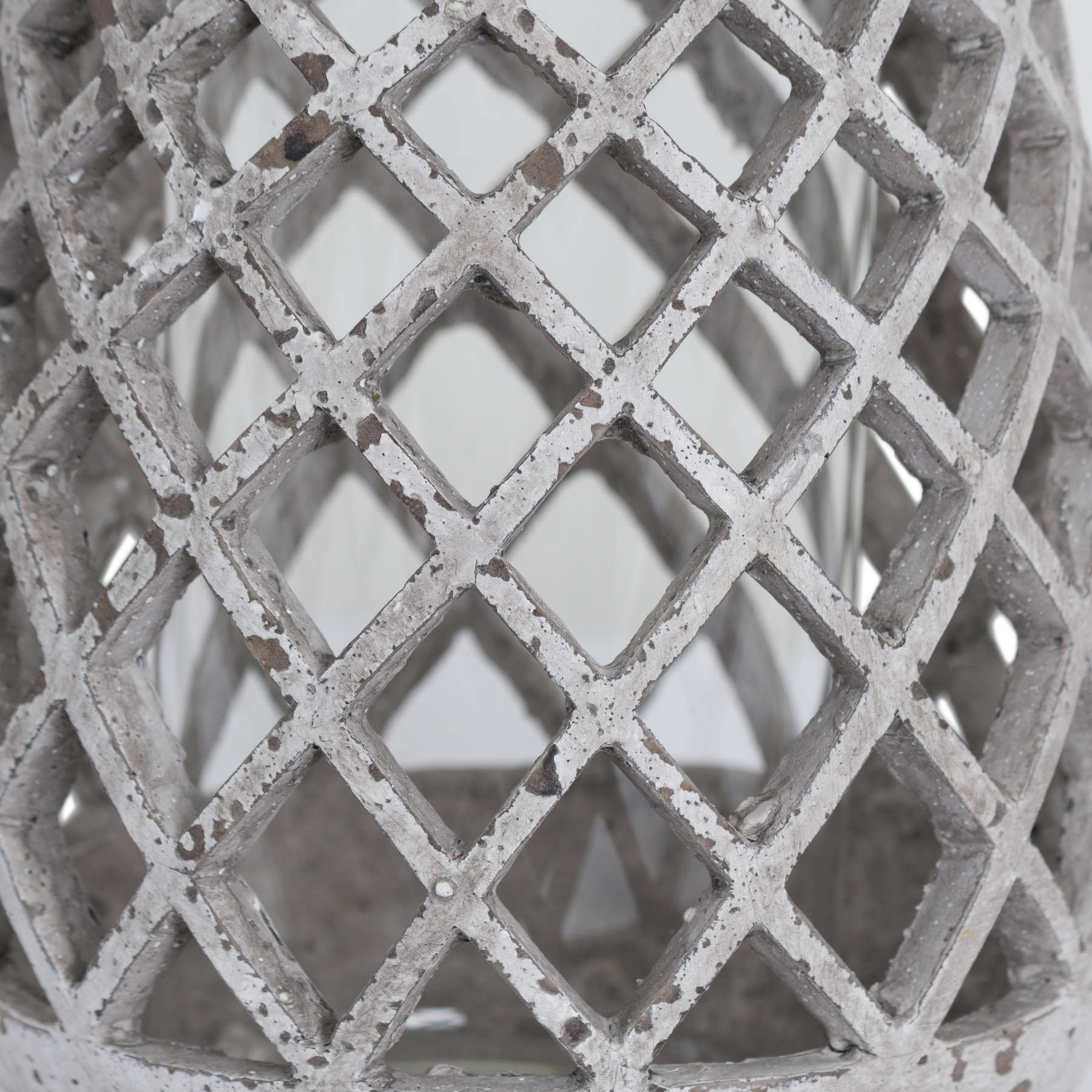 Large Conical Ceramic Lattice Hurricane Lantern 22 cm