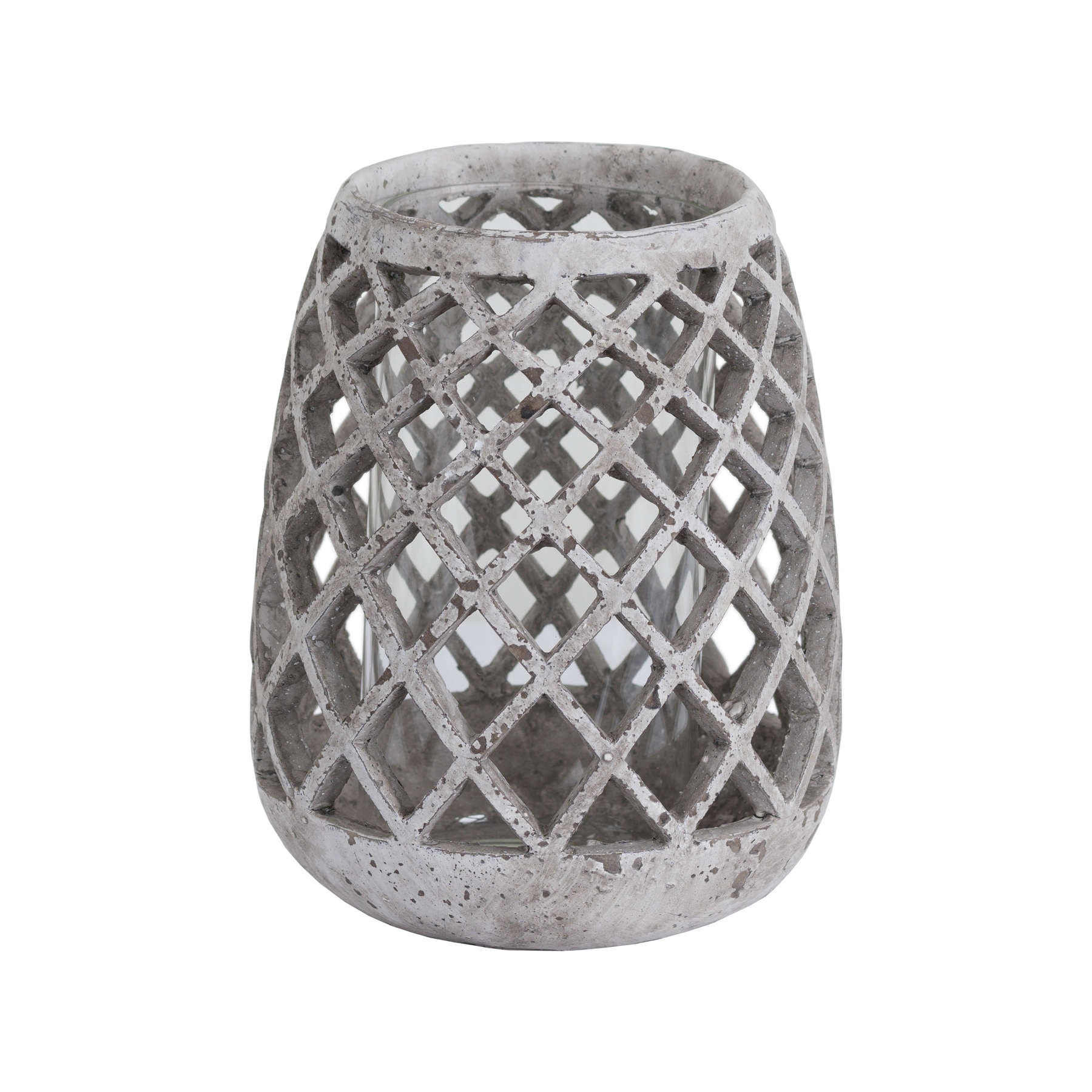 Noctis Large Conical Ceramic Lattice Hurricane Lantern