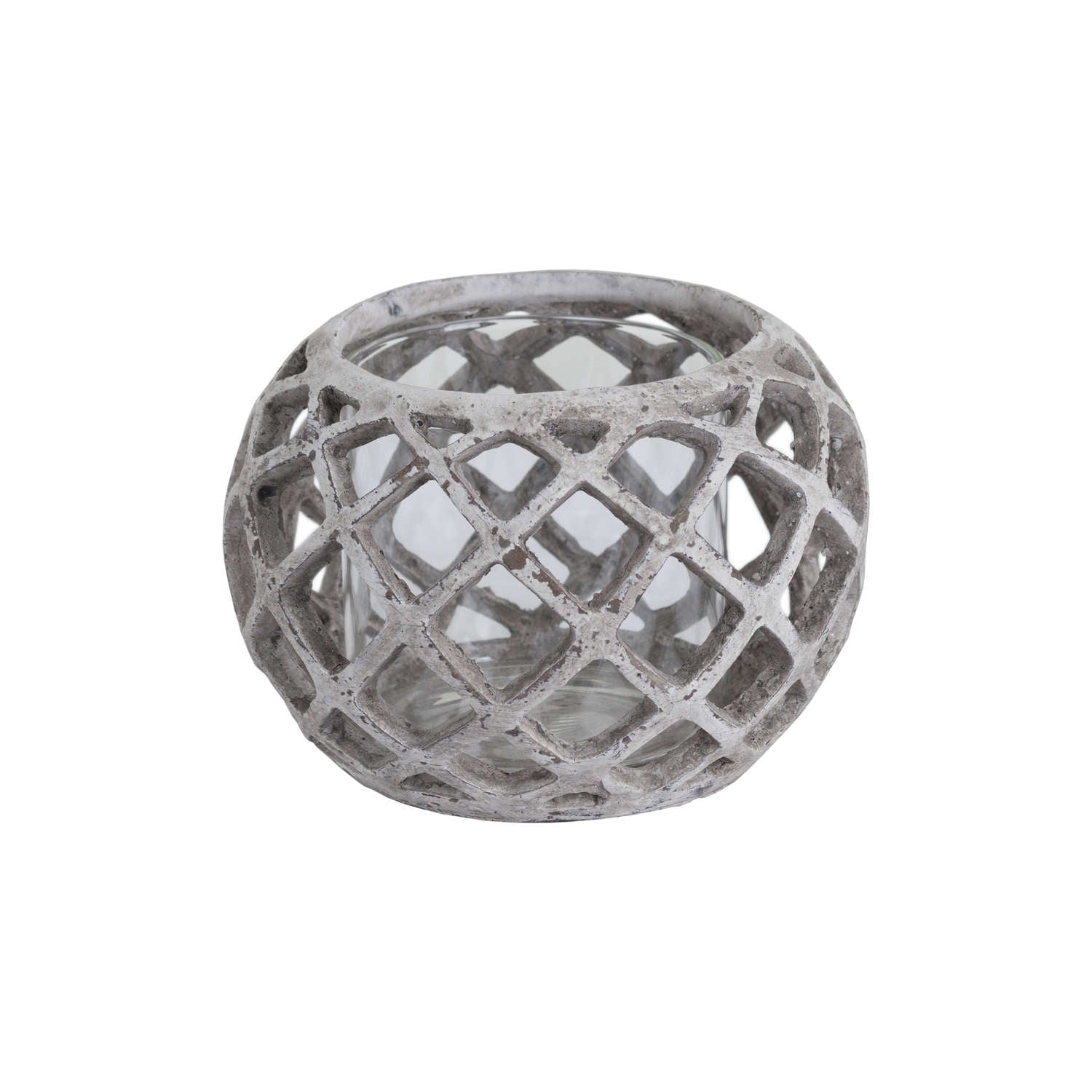 Eclipse Large Round Ceramic Lattice Hurricane Lantern