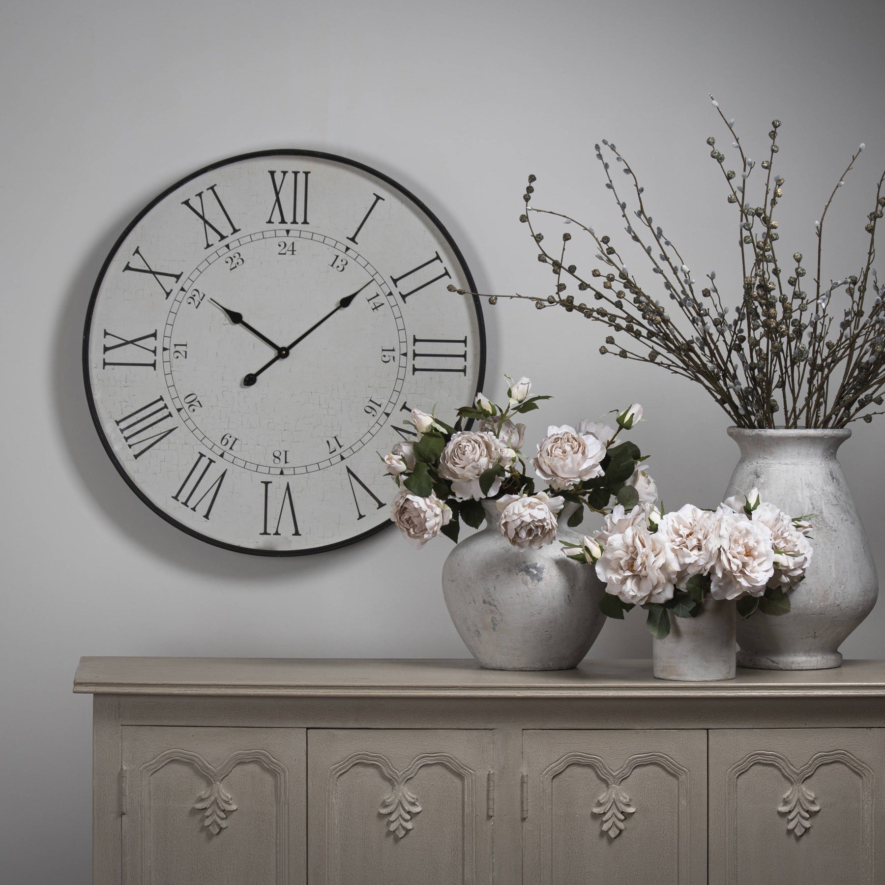 Large Embossed Station Clock 80 cm