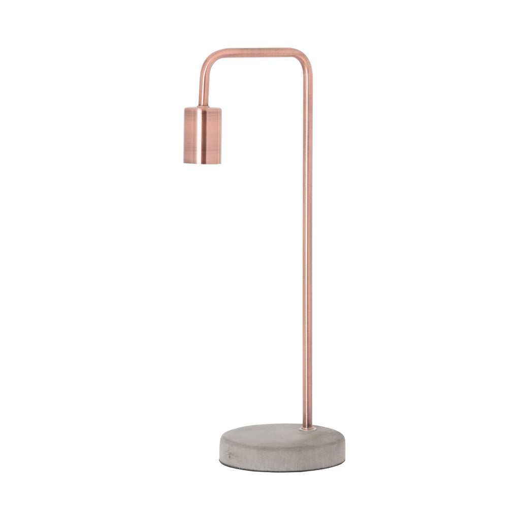 Copper Industrial Lamp With Stone Base 47 cm