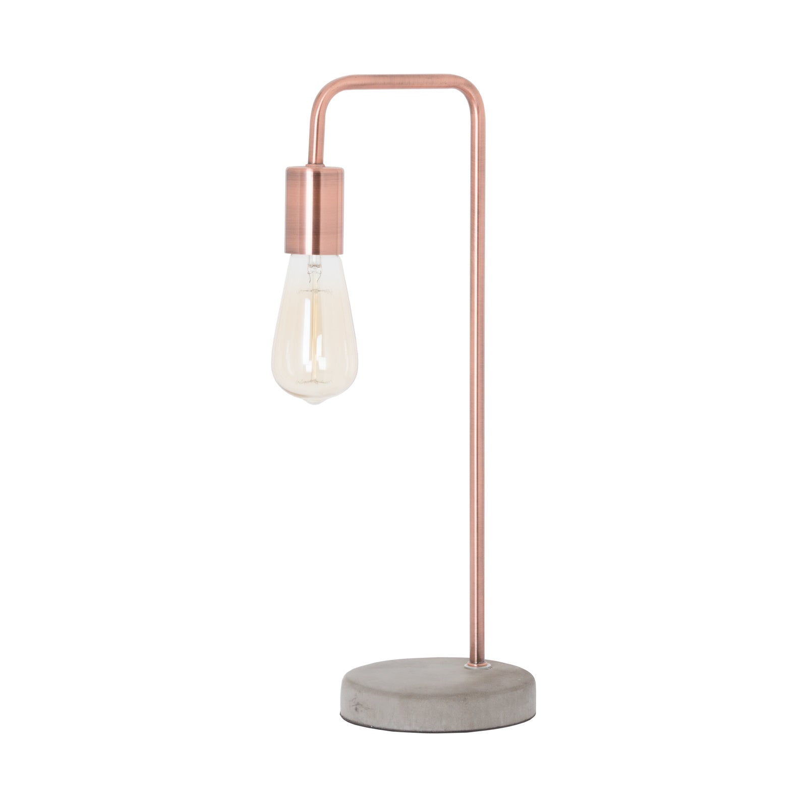 Copper Industrial Lamp With Stone Base 47 cm