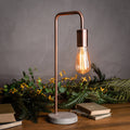 Copper Industrial Lamp With Stone Base 47 cm