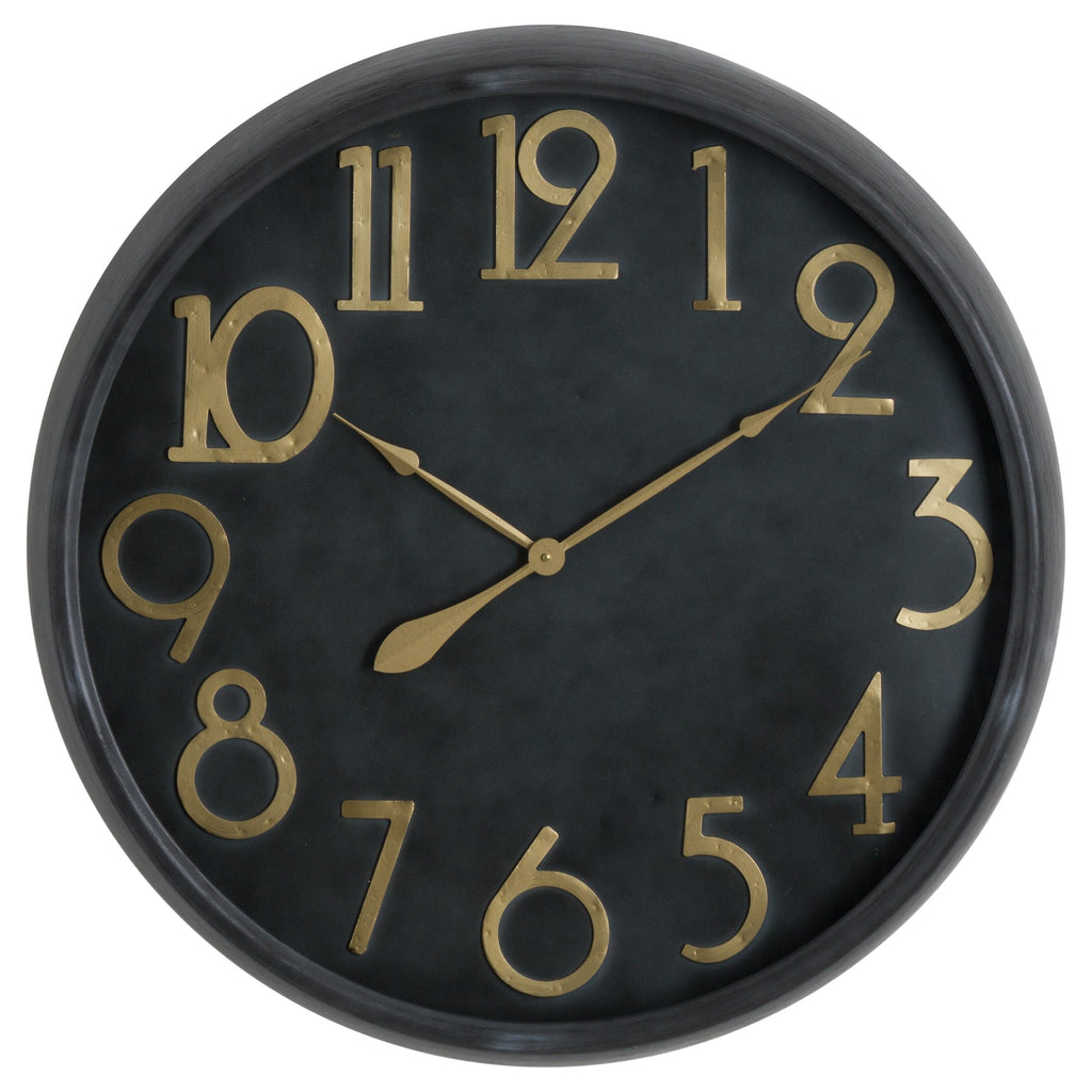 Soho Brass And Black Large Clock 80 cm
