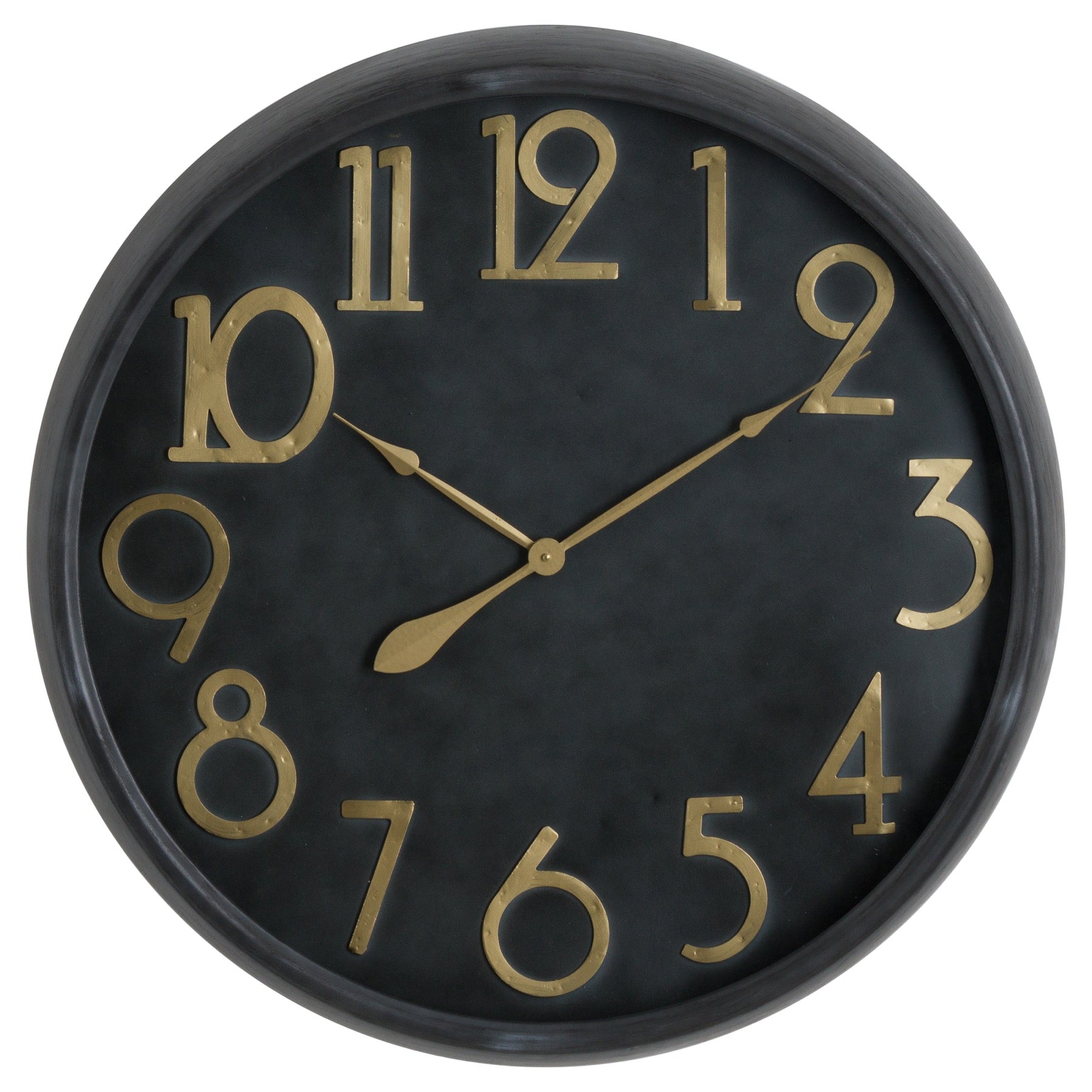 Soho Brass And Black Large Clock 80 cm