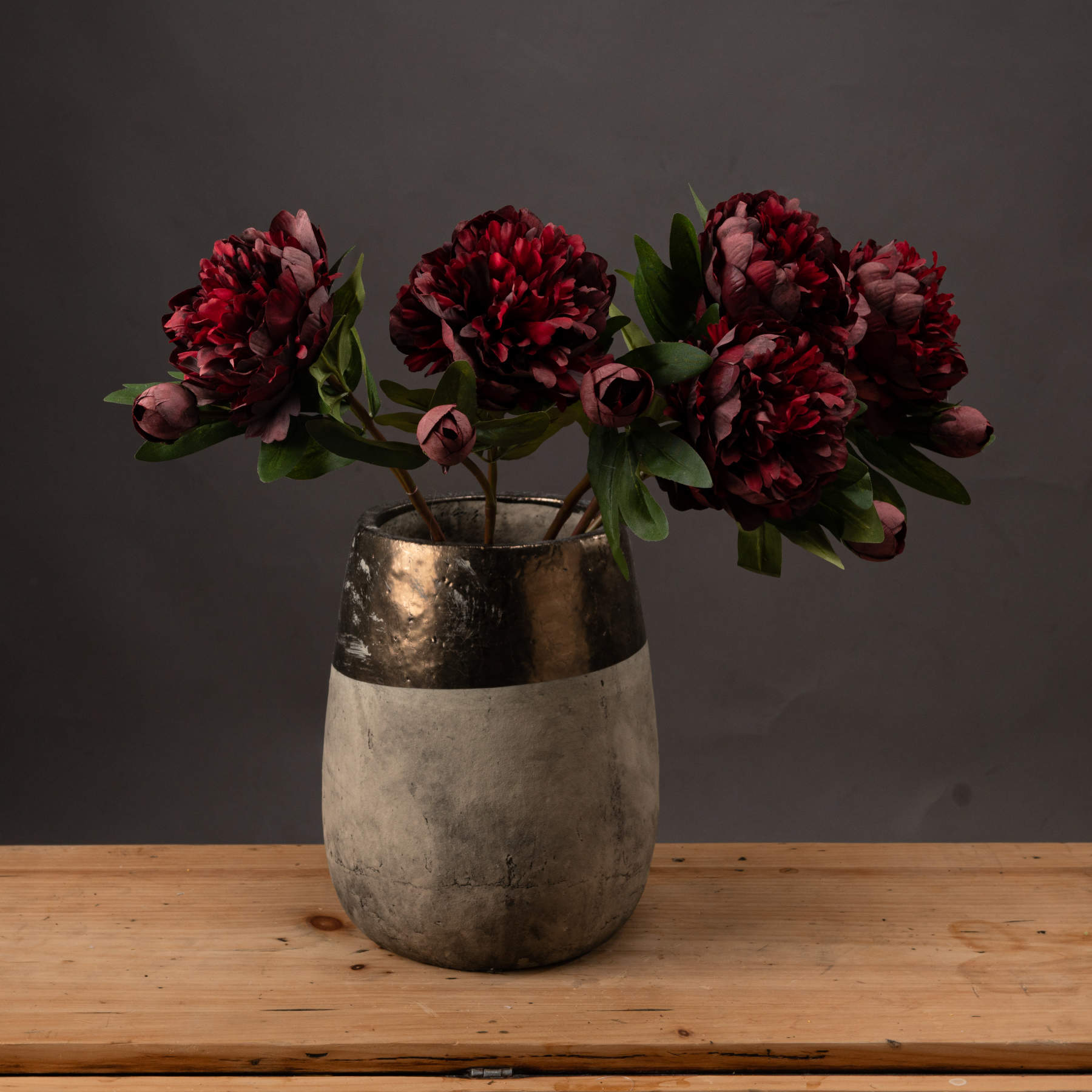 Burgundy Peony Rose 58 cm