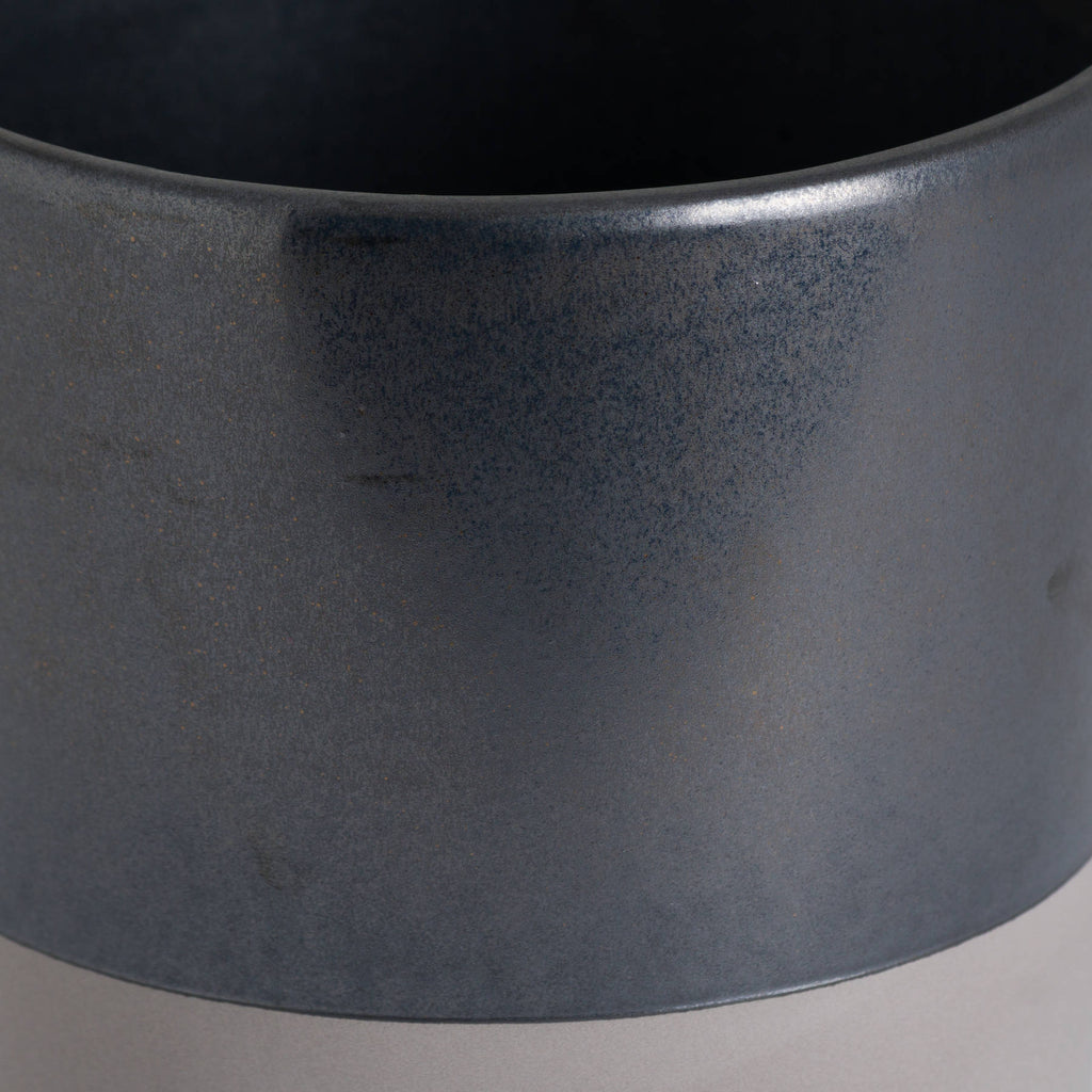 Large Metallic Grey Ceramic Planter 16 cm