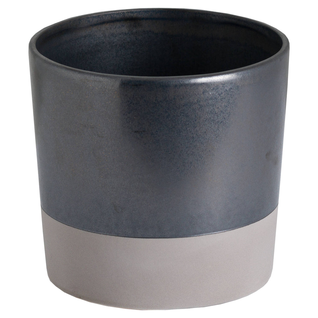 Large Metallic Grey Ceramic Planter 16 cm