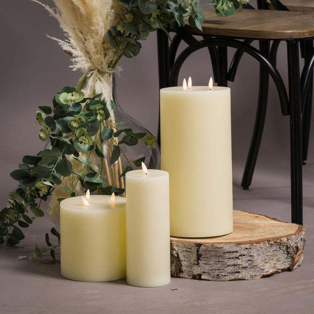 Luxe Natural Glow LED Cream Wax Candle 20 cm