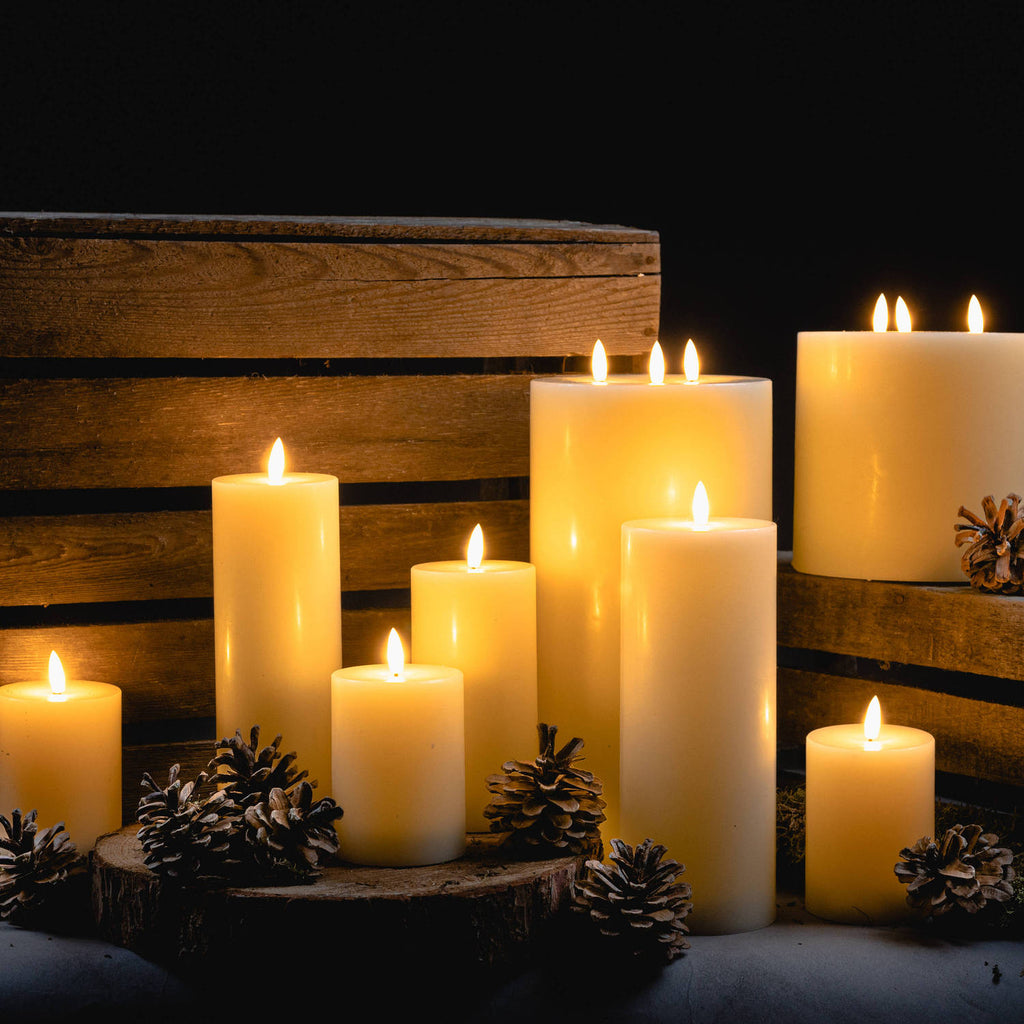 Luxe Natural Glow LED Cream Wax Candle 23 cm