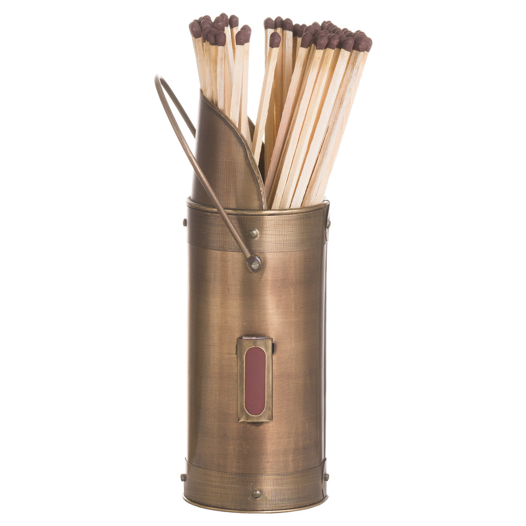 Antique Bronze Matchstick Holder With 60 Matches 20 cm