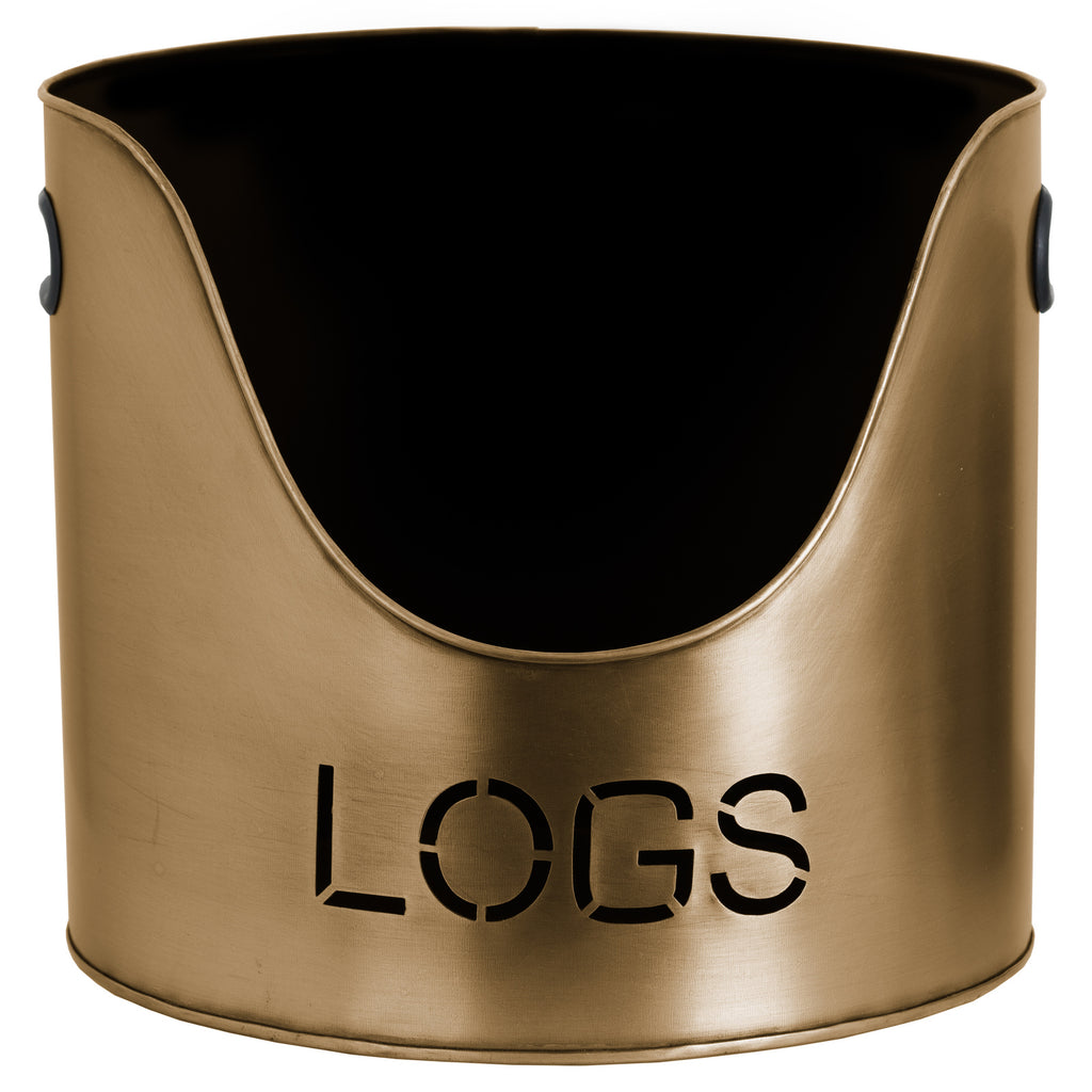 Bronze Finish Logs And Kindling Buckets & Matchstick Holder 32 cm