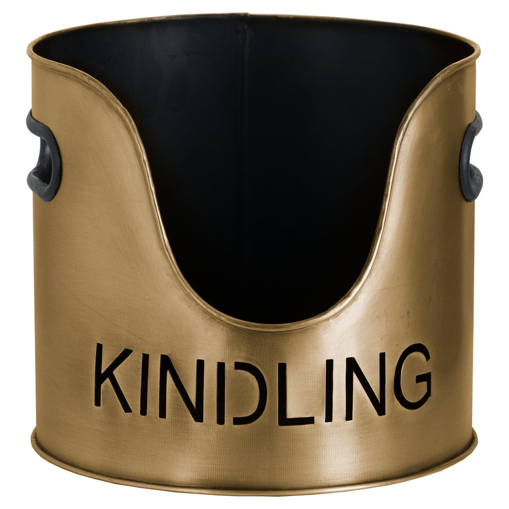 Bronze Finish Logs And Kindling Buckets & Matchstick Holder 32 cm