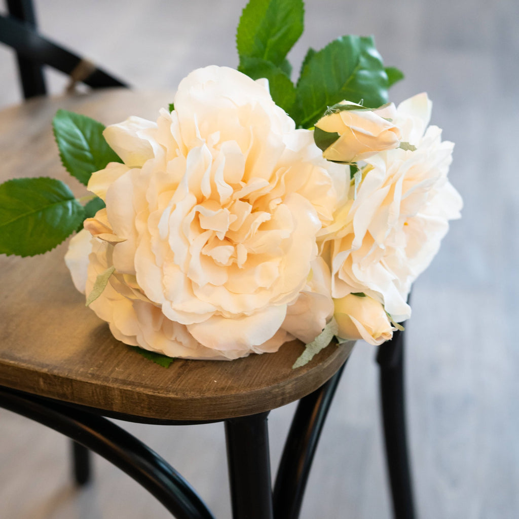 Peachy Cream Short Stem Rose Bouquet 35 cm