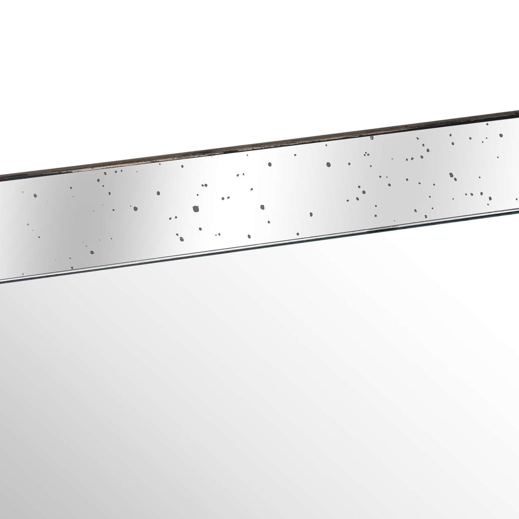 Astor Distressed Large Mirrored Tray With Wooden Detailing 80 cm