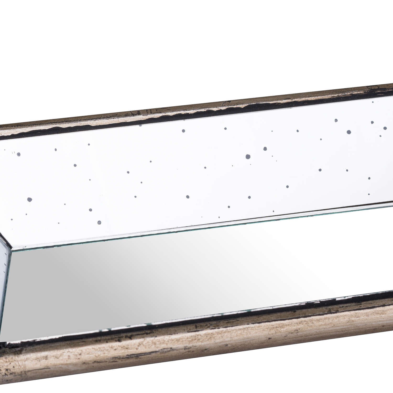 Astor Distressed Mirrored Display Tray With Wooden Detailing 32 cm