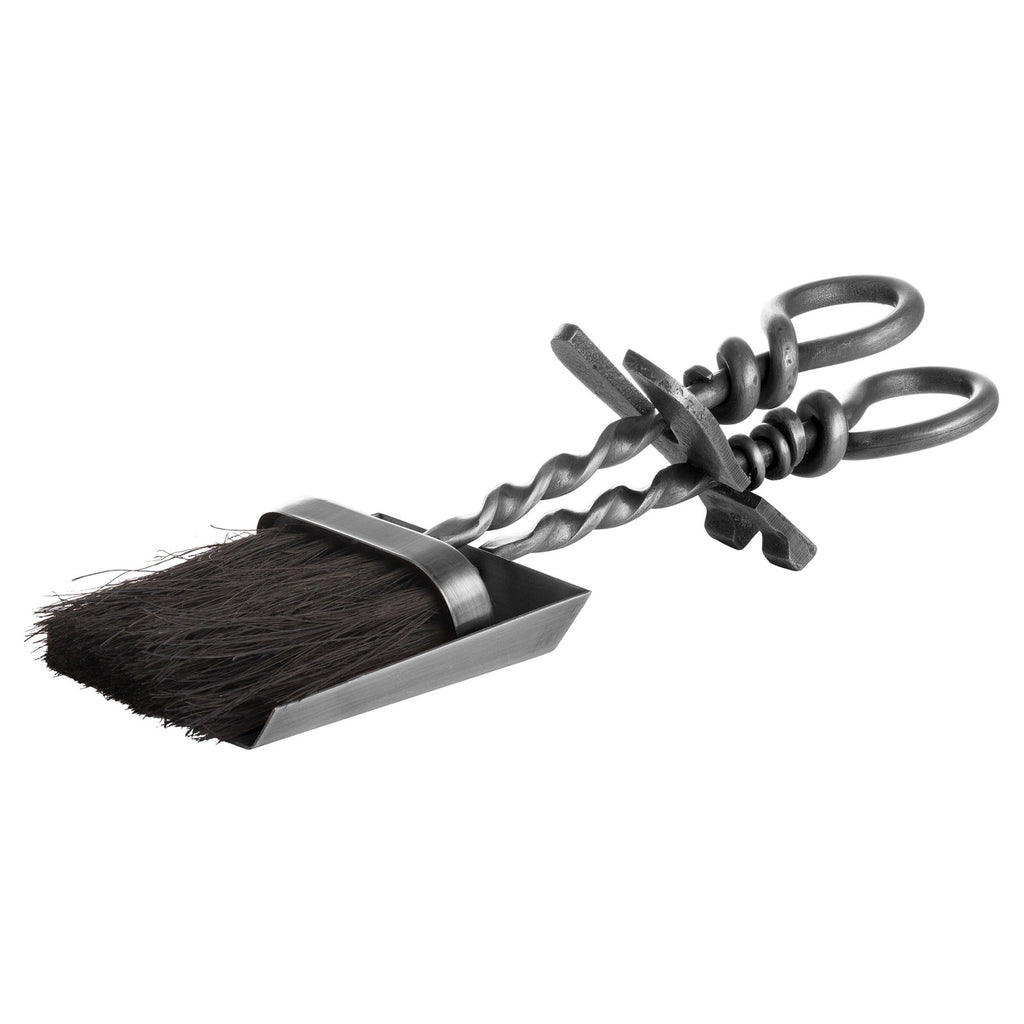 Silver Hearth Tidy Set With Hand Turned Loop Handle 37 cm