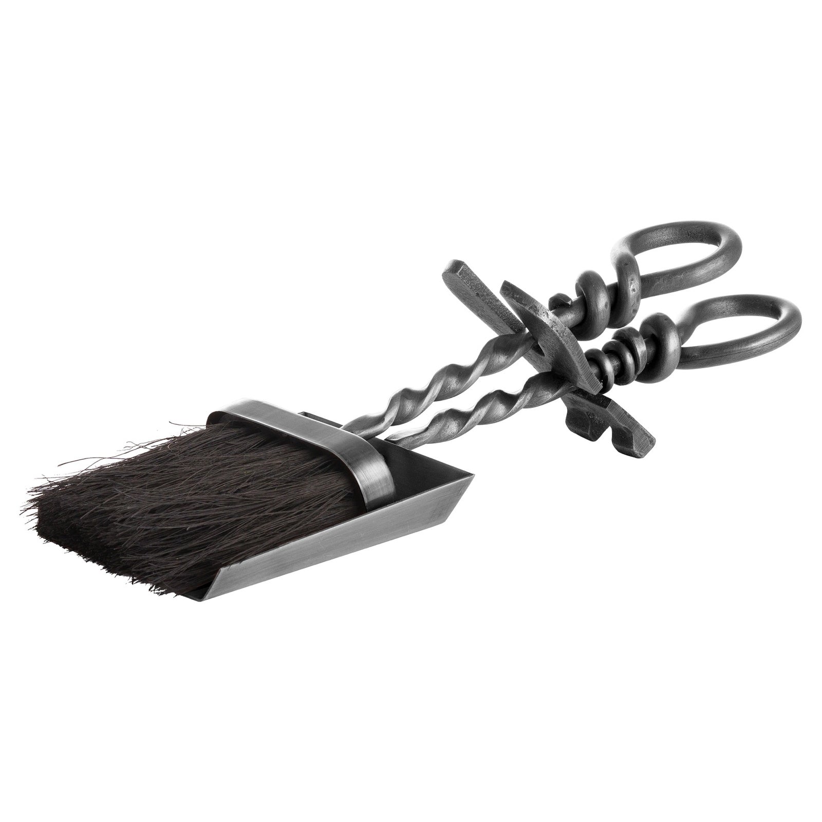 Silver Hearth Tidy Set With Hand Turned Loop Handle 37 cm