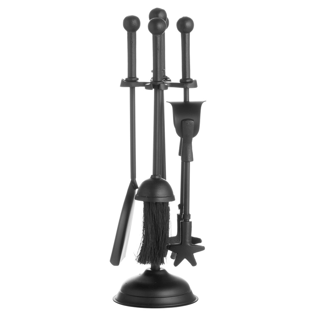 Ball Topped Companion Set In Black 40 cm