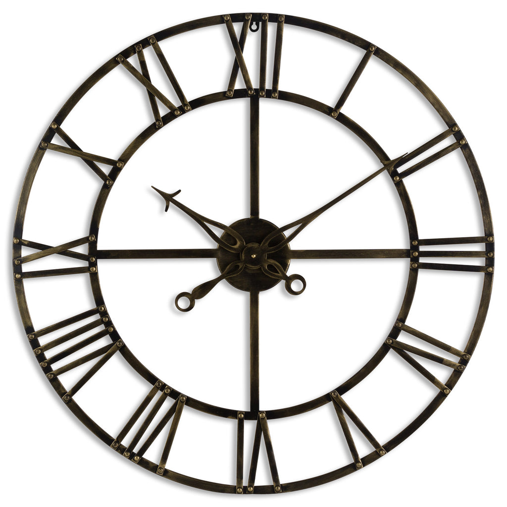 Small Antique Brass Skeleton Clock 80 cm