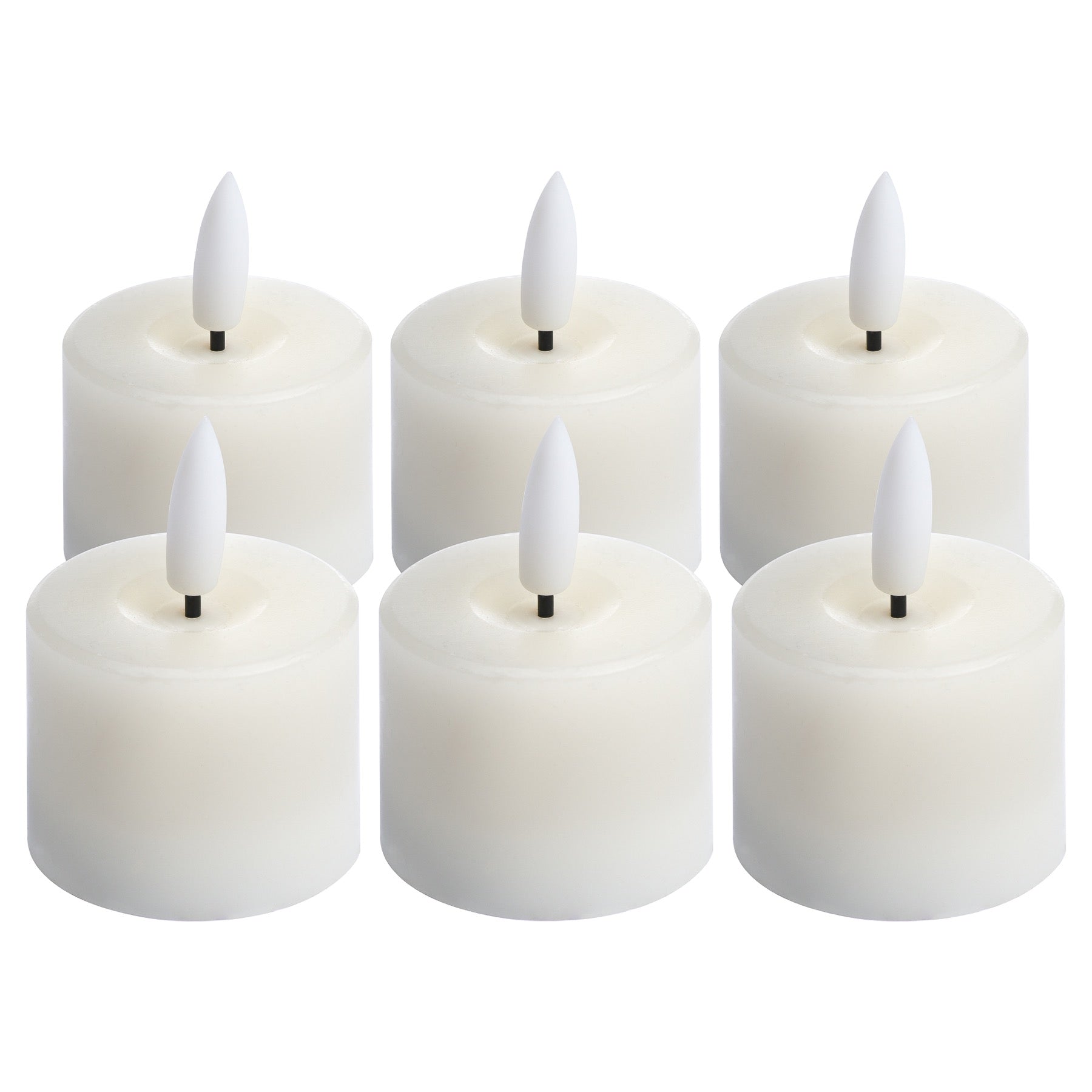 Luxe Collection Set Of 6 Natural Glow Led Tealight Candles 4 cm each