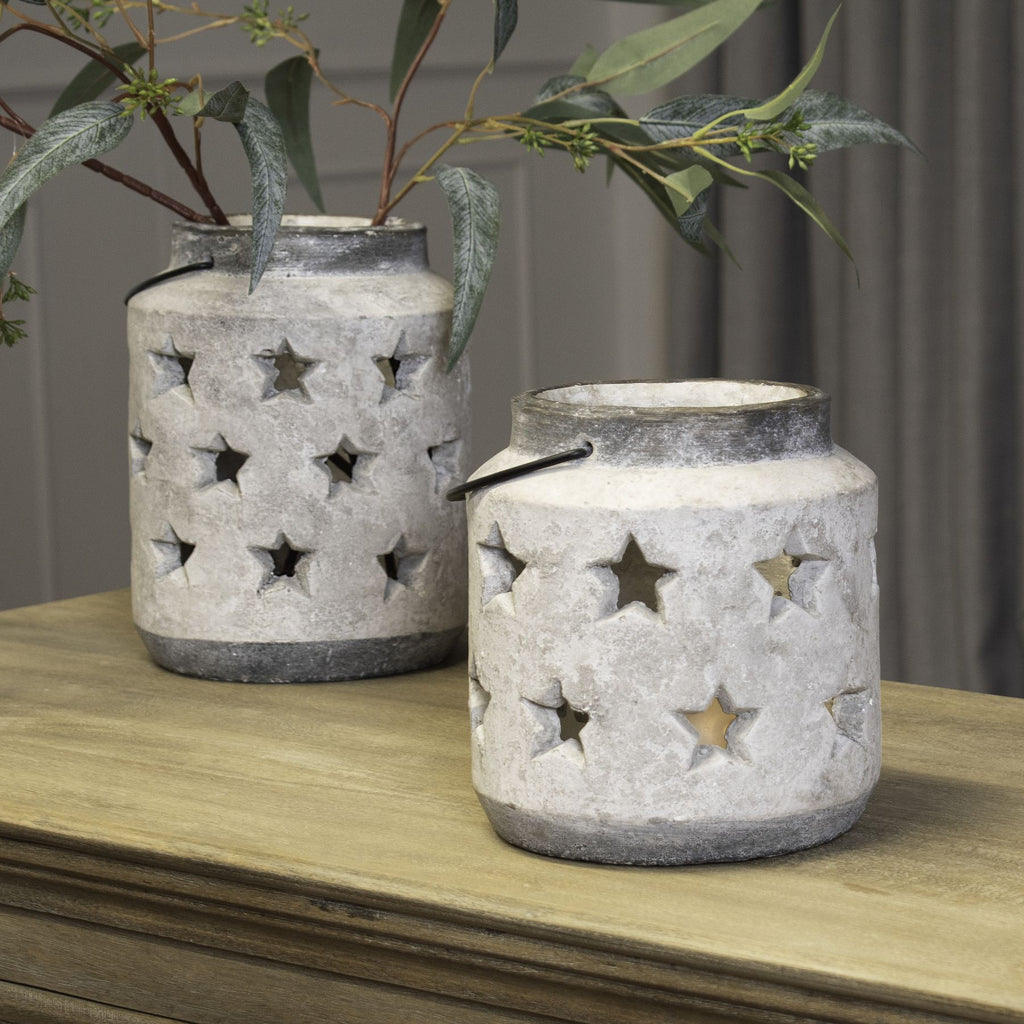Bloomville Stone Star Lantern 19 cm