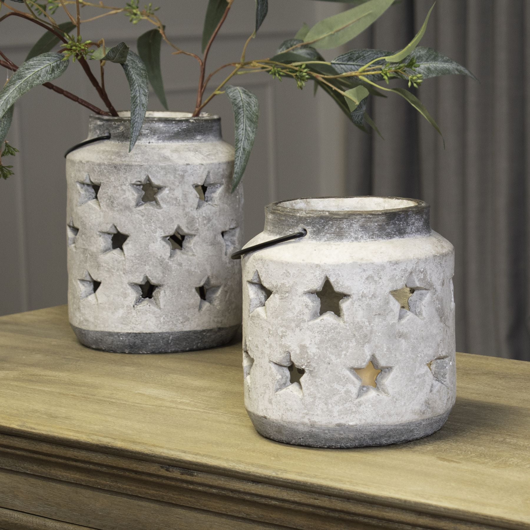 Bloomville Stone Star Lantern 19 cm