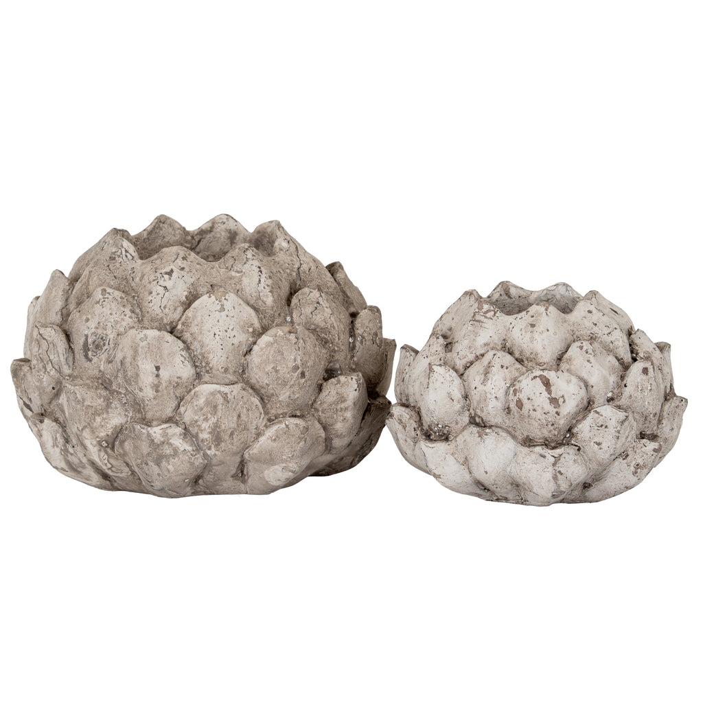 Large Stone Effect Acorn Tea Light Holder 18 cm