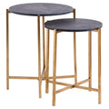 Gold And Black Marble Tables - Set Of 2 - 61 cm