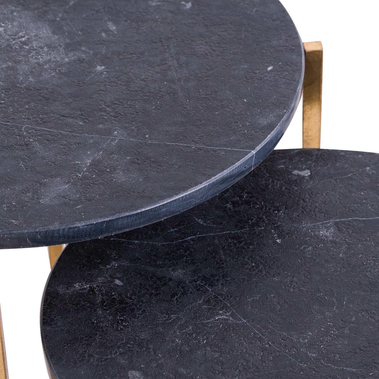 Gold And Black Marble Tables - Set Of 2 - 61 cm