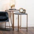 Gold And Black Marble Tables - Set Of 2 - 61 cm