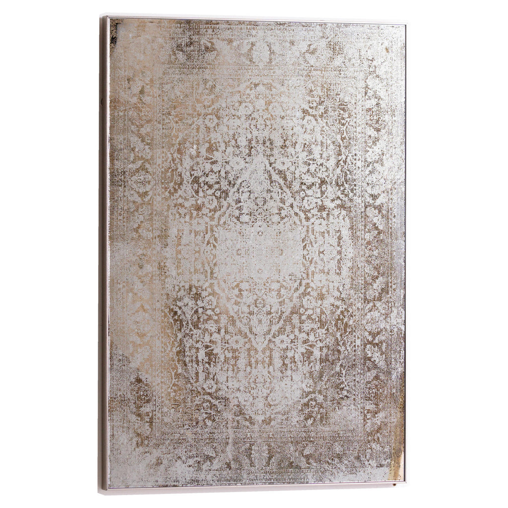 Antique Etched Foxed Wall Art Mirror 92 cm