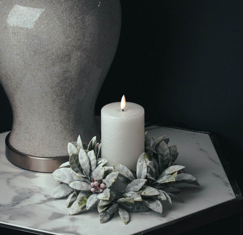 Luxe Collection Natural Glow 3X6 Led White Wax Candle 15 cm
