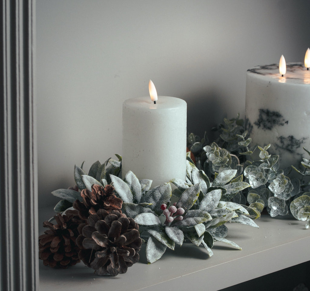 Luxe Collection Natural Glow 3X6 Led White Wax Candle 15 cm