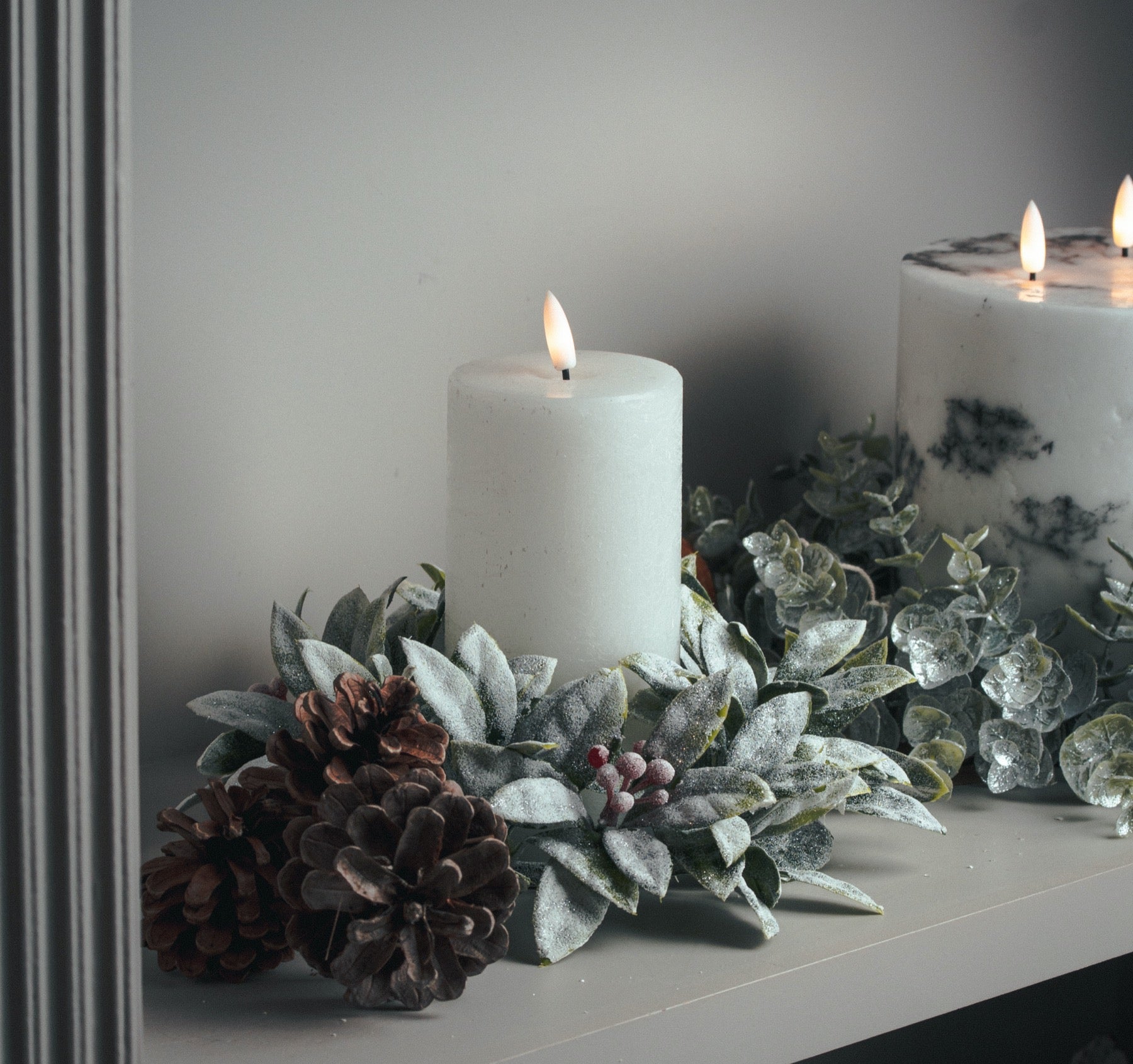 Luxe Collection Natural Glow 3X6 Led White Wax Candle 15 cm
